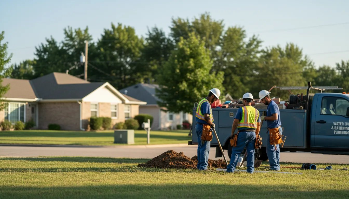 Residential water line and bathroom plumbing service in Brinktown, MO